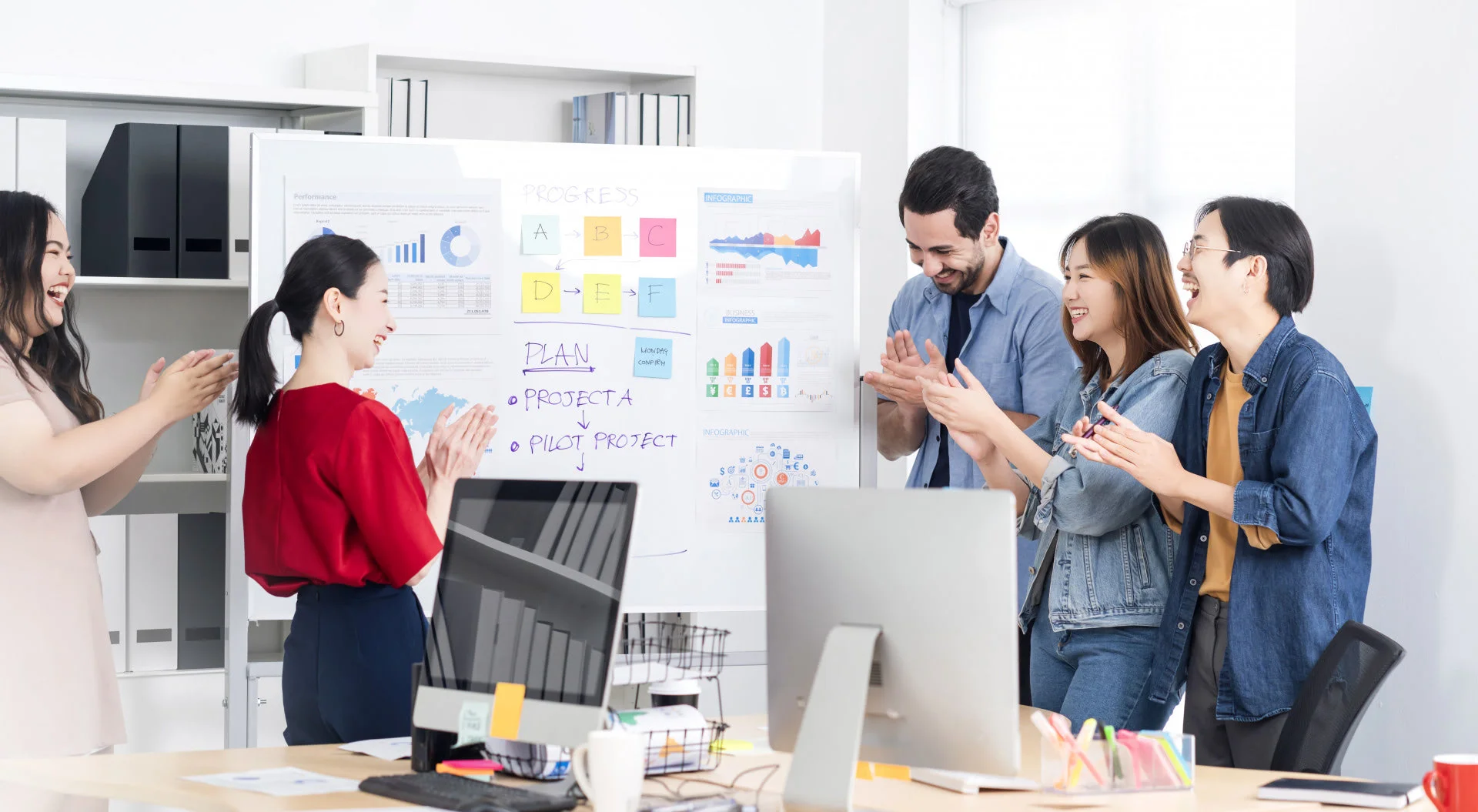 Asian colleague male female friend casual dress meeting consult work together with fun happiness successful brainstorm workplace business partners relation ideas conceptMarketing In-house hay Marketing thuê ngoài? Lựa chọn nào cho doanh nghiệp?Rich Media